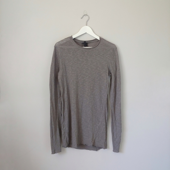 Barbara I Gongini Long Sleeve Cotton Jersey T-Shirt Grey Size X-Small - Picture 5 of 16